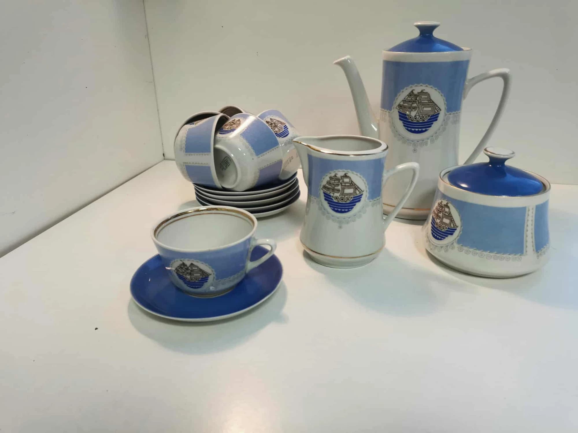 Kohviserviis, sinine