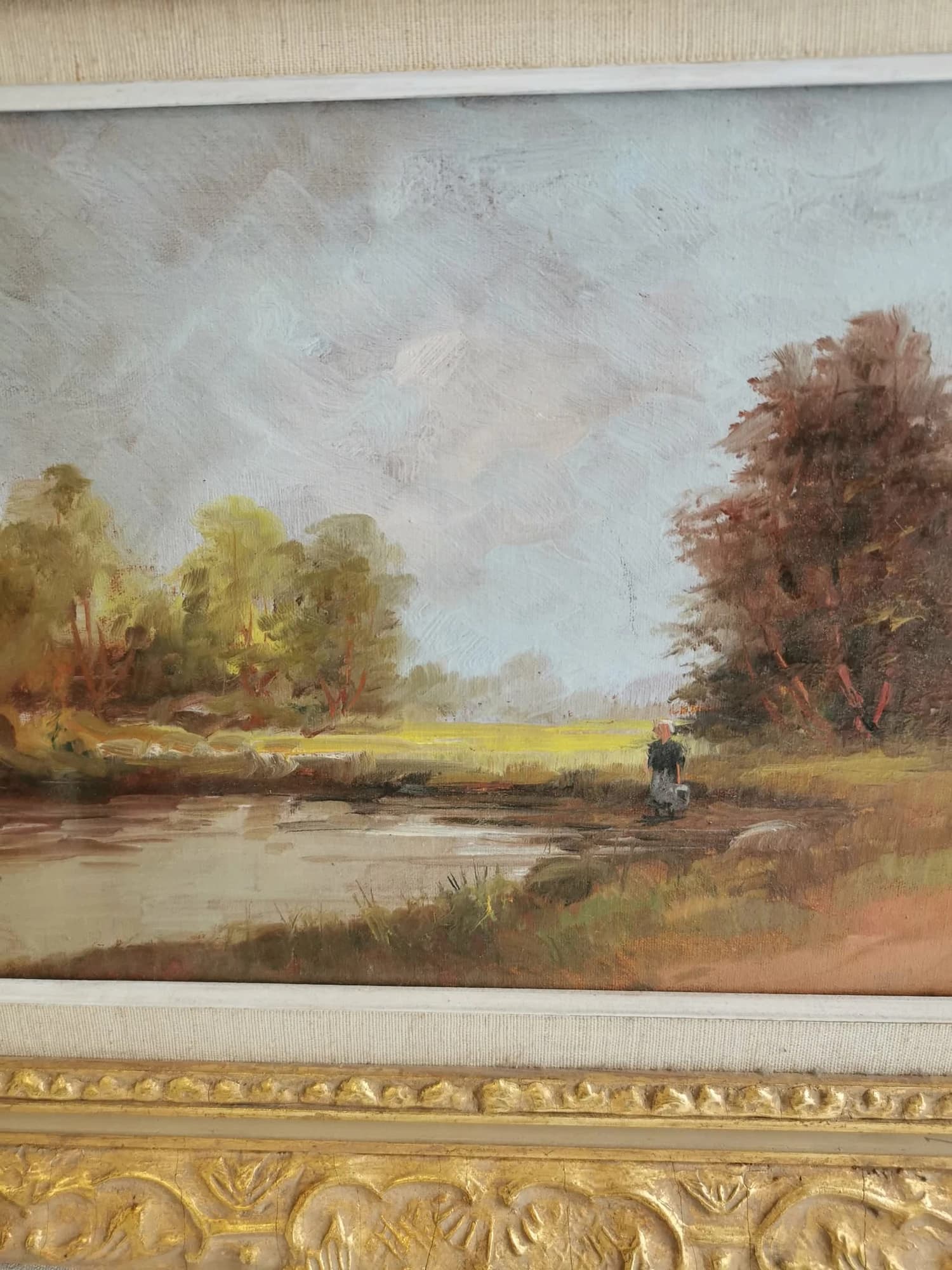 Kullatud raamiga maal tüdrukuga - Image 2 - Kauplus Varakamber